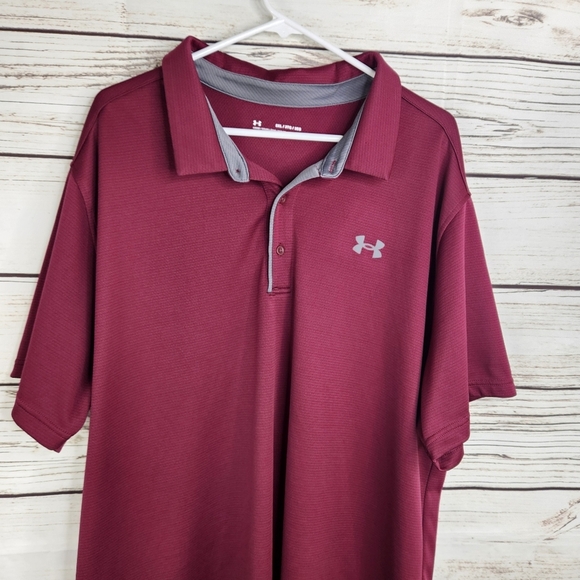 Under Armour Men's Maroon Polo "Loose" Shirt Size 3XL - Picture 3 of 9